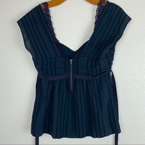 Anthro Edém & Esyllte Babydoll Peplum Blouse Top - Picture 9 of 12